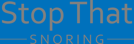 text logo saying stop that snoring
